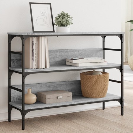 Engineered wood gray Sonoma console table 100x32x75 cm by , Side tables - Ref: Foro24-839061, Price: 62,27 €, Discount: %