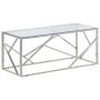 Silberner Couchtisch aus Edelstahl und gehärtetem Glas von , Couchtisch - Ref: Foro24-349937, Preis: 109,57 €, Rabatt: %