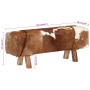 Authentic brown and white goat leather bench 110x30x45 cm by , Benches for halls and storage - Ref: Foro24-355847, Price: 212...