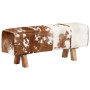 Authentic brown and white goat leather bench 110x30x45 cm by , Benches for halls and storage - Ref: Foro24-355847, Price: 212...