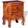 Solid acacia wood bedside table with drawers by vidaXL, Nightstands - Ref: Foro24-243971, Price: 119,15 €, Discount: %