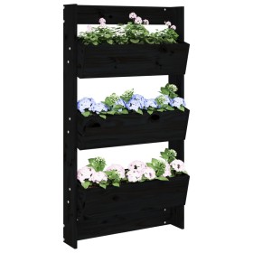 Wall planter 3 levels made of black pine wood 60x18.5x110 cm by , Pots and planters - Ref: Foro24-825118, Price: 84,97 €, Dis...