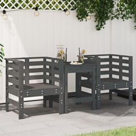 Garden chairs 2 units solid pine wood gray 61.5x53x71 cm by , Garden chairs - Ref: Foro24-825130, Price: 144,18 €, Discount: %