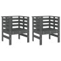 Gartenstühle 2 Stk. massives Kiefernholz grau 61,5x53x71 cm von , Gartenstühle - Ref: Foro24-825130, Preis: 147,99 €, Rabatt: %