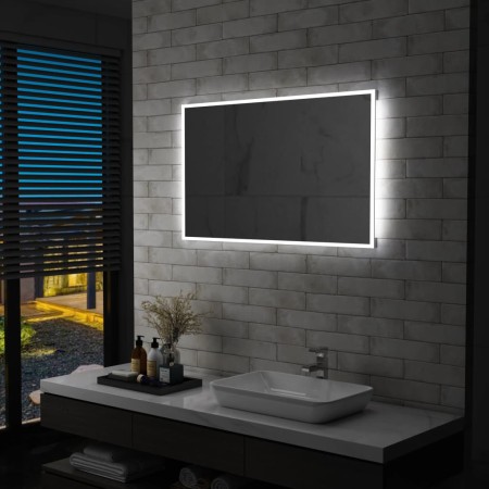 Espejo de pared de baño con LED 100x60 cm de vidaXL, Espejos - Ref: Foro24-144728, Precio: 104,25 €, Descuento: %