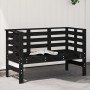 Solid black pine wood garden bench 111.5x53x71 cm by , garden benches - Ref: Foro24-825139, Price: 75,98 €, Discount: %