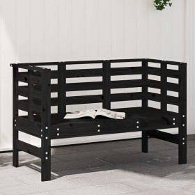 Solid black pine wood garden bench 111.5x53x71 cm by , garden benches - Ref: Foro24-825139, Price: 76,04 €, Discount: %