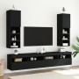 TV stands with LED lights 2 units black 30.5x30x102 cm by , TV Furniture - Ref: Foro24-837018, Price: 111,93 €, Discount: %