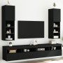 TV stands with LED lights 2 units black 30.5x30x102 cm by , TV Furniture - Ref: Foro24-837018, Price: 111,93 €, Discount: %