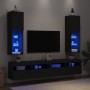 TV stands with LED lights 2 units black 30.5x30x102 cm by , TV Furniture - Ref: Foro24-837018, Price: 111,93 €, Discount: %