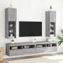 TV cabinets with LED lights 2 pcs Sonoma gray 30.5x30x102 cm by , TV Furniture - Ref: Foro24-837026, Price: 104,45 €, Discoun...