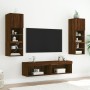 TV cabinets with LED lights 2 units brown oak 60x30x30 cm by , TV Furniture - Ref: Foro24-837140, Price: 63,30 €, Discount: %