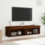 TV cabinets with LED lights 2 units brown oak 60x30x30 cm by , TV Furniture - Ref: Foro24-837140, Price: 63,30 €, Discount: %