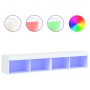 TV cabinets with LED lights 2 units white 80x30x30 cm by , TV Furniture - Ref: Foro24-837142, Price: 81,99 €, Discount: %