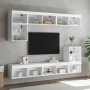 TV cabinets with LED lights 2 units white 80x30x30 cm by , TV Furniture - Ref: Foro24-837142, Price: 81,99 €, Discount: %