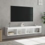 TV cabinets with LED lights 2 units white 80x30x30 cm by , TV Furniture - Ref: Foro24-837142, Price: 79,96 €, Discount: %