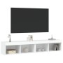 TV cabinets with LED lights 2 units white 80x30x30 cm by , TV Furniture - Ref: Foro24-837142, Price: 81,99 €, Discount: %