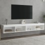 TV cabinets with LED lights 2 units white 100x30x30 cm by , TV Furniture - Ref: Foro24-837156, Price: 90,67 €, Discount: %