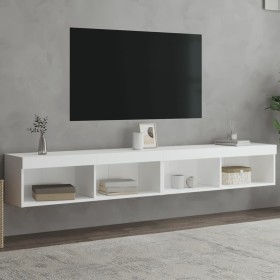 TV cabinets with LED lights 2 units white 100x30x30 cm by , TV Furniture - Ref: Foro24-837156, Price: 90,56 €, Discount: %