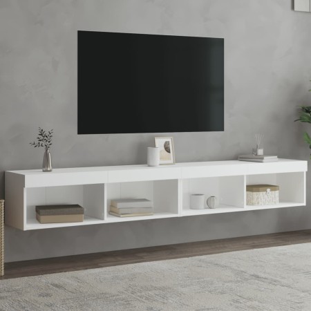 TV-Möbel mit LED-Leuchten 2 Stück weiß 100x30x30 cm von , TV-Möbel - Ref: Foro24-837156, Preis: 90,67 €, Rabatt: %