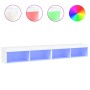 TV cabinets with LED lights 2 units white 100x30x30 cm by , TV Furniture - Ref: Foro24-837156, Price: 90,67 €, Discount: %