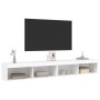 TV cabinets with LED lights 2 units white 100x30x30 cm by , TV Furniture - Ref: Foro24-837156, Price: 90,67 €, Discount: %