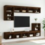 TV cabinets with LED lights 2 units brown oak 80x30x30 cm by , TV Furniture - Ref: Foro24-837154, Price: 83,07 €, Discount: %