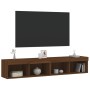 TV cabinets with LED lights 2 units brown oak 80x30x30 cm by , TV Furniture - Ref: Foro24-837154, Price: 83,07 €, Discount: %