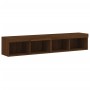 TV cabinets with LED lights 2 units brown oak 80x30x30 cm by , TV Furniture - Ref: Foro24-837154, Price: 83,07 €, Discount: %