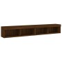 TV cabinets with LED lights 2 units brown oak 100x30x30 cm by , TV Furniture - Ref: Foro24-837168, Price: 83,99 €, Discount: %