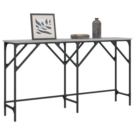 Engineered wood gray Sonoma console table 140x29x75 cm by , Side tables - Ref: Foro24-837760, Price: 48,47 €, Discount: %