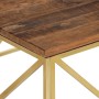 Golden stainless steel and solid wood coffee table by , Coffee table - Ref: Foro24-349982, Price: 309,72 €, Discount: %