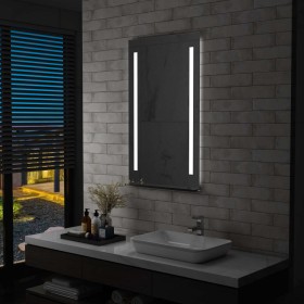 Espejo de pared de baño con LED y estante 60x100 cm de vidaXL, Espejos - Ref: Foro24-144716, Precio: 85,79 €, Descuento: %