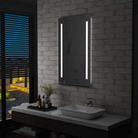 Espejo de pared de baño con LED y estante 60x100 cm de vidaXL, Espejos - Ref: Foro24-144716, Precio: 85,10 €, Descuento: %