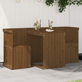 Balcony set, 2-seater, solid pine wood, honey brown. by , Garden sets - Ref: Foro24-825061, Price: 149,58 €, Discount: %