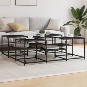 Engineered wood black coffee table 121x121x40 cm by , Coffee table - Ref: Foro24-839068, Price: 70,76 €, Discount: %