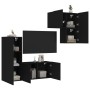 Muebles de TV de pared 4 piezas madera de ingeniería negro de , Muebles TV - Ref: Foro24-3216429, Precio: 186,52 €, Descuento: %