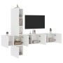 Wall-mounted TV furniture set, 5 pieces, engineered wood, white. by , TV Furniture - Ref: Foro24-3216457, Price: 208,23 €, Di...