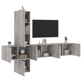 TV-Wandschränke, 5-teilig, Sonoma-Grau, Holzwerkstoff von , TV-Möbel - Ref: Foro24-3216462, Preis: 237,31 €, Rabatt: %