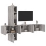 TV Wall Cabinets 5 Pieces Sonoma Gray Engineered Wood by , TV Furniture - Ref: Foro24-3216462, Price: 237,31 €, Discount: %