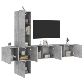 5 Stück Holzwerkstoff Wand TV Möbel Beton grau von , TV-Möbel - Ref: Foro24-3216460, Preis: 221,99 €, Rabatt: %