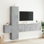 Wall-mounted TV furniture set, 5 pieces, engineered wood, concrete gray. by , TV Furniture - Ref: Foro24-3216460, Price: 225,...