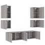 Wall-mounted TV furniture set, 6 pieces, engineered wood, Sonoma gray. by , TV Furniture - Ref: Foro24-3216476, Price: 209,71...