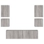 Wall-mounted TV furniture set, 6 pieces, engineered wood, Sonoma gray. by , TV Furniture - Ref: Foro24-3216476, Price: 209,71...