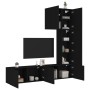 Muebles de TV de pared 5 piezas madera de ingeniería negro de , Muebles TV - Ref: Foro24-3216483, Precio: 238,25 €, Descuento: %