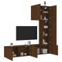 Wall-mounted TV furniture set, 5 pieces, engineered wood, brown oak. by , TV Furniture - Ref: Foro24-3216488, Price: 240,23 €...