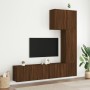 Wall-mounted TV furniture set, 5 pieces, engineered wood, brown oak. by , TV Furniture - Ref: Foro24-3216488, Price: 240,23 €...