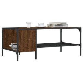 Center table with oak brown engineered wood shelf 100x51x40 cm by , Coffee table - Ref: Foro24-837736, Price: 36,99 €, Discou...