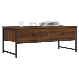 Engineered wood brown oak coffee table 101x49x39.5 cm by , Coffee table - Ref: Foro24-837741, Price: 78,60 €, Discount: %