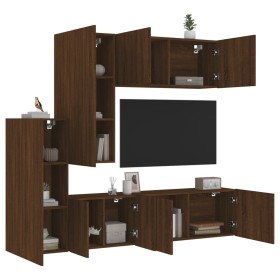 Wand-TV-Möbel 5 Stk. Holzwerkstoff braune Eiche von , TV-Möbel - Ref: Foro24-3216495, Preis: 269,99 €, Rabatt: %